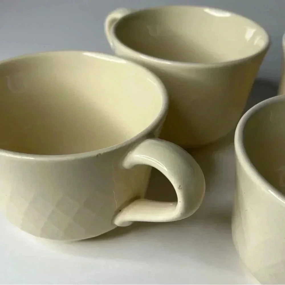 Vintage Franciscan Lattice Cream Tea Cups Coffee Mugs Set of 4 - Picture 3 of 7